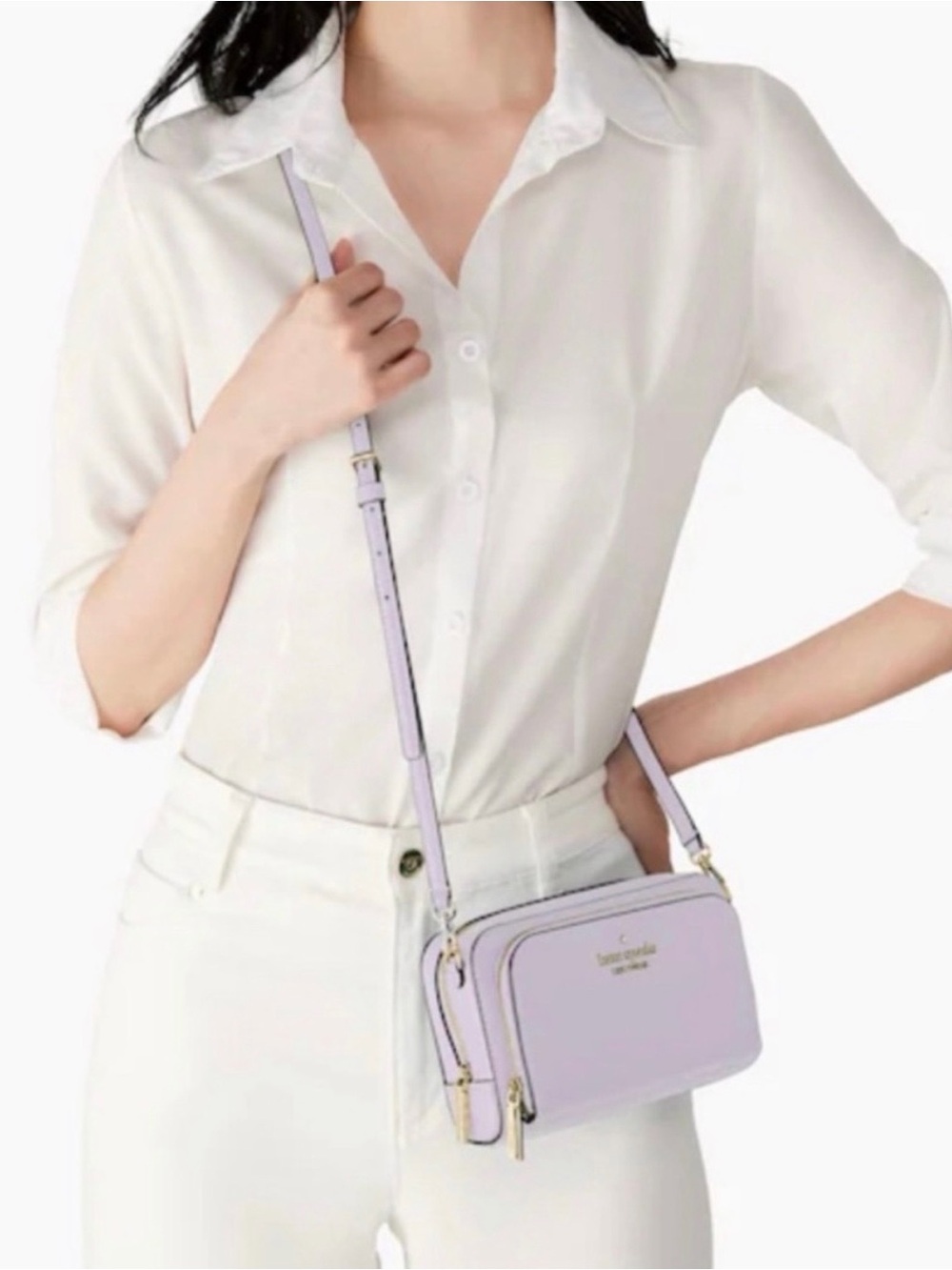 kate spade Lavender Double-Zip Crossbody Bag